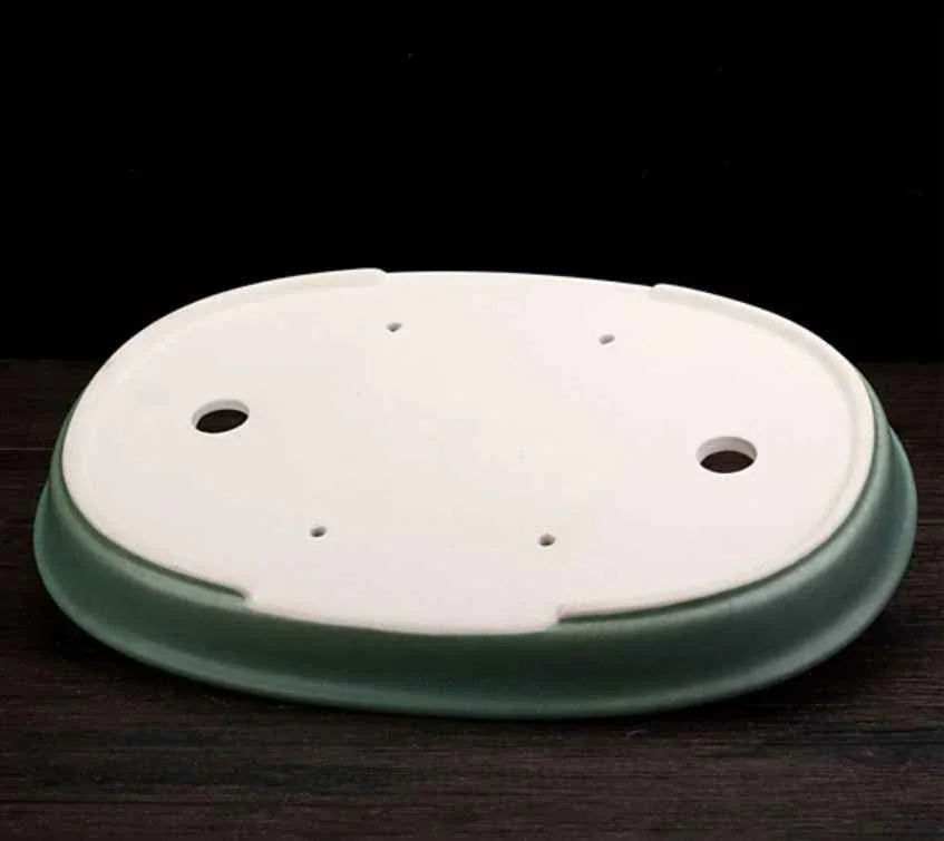 11.8" (30cm) Large Oval Handmade Shallow Glazed Bonsai Pots