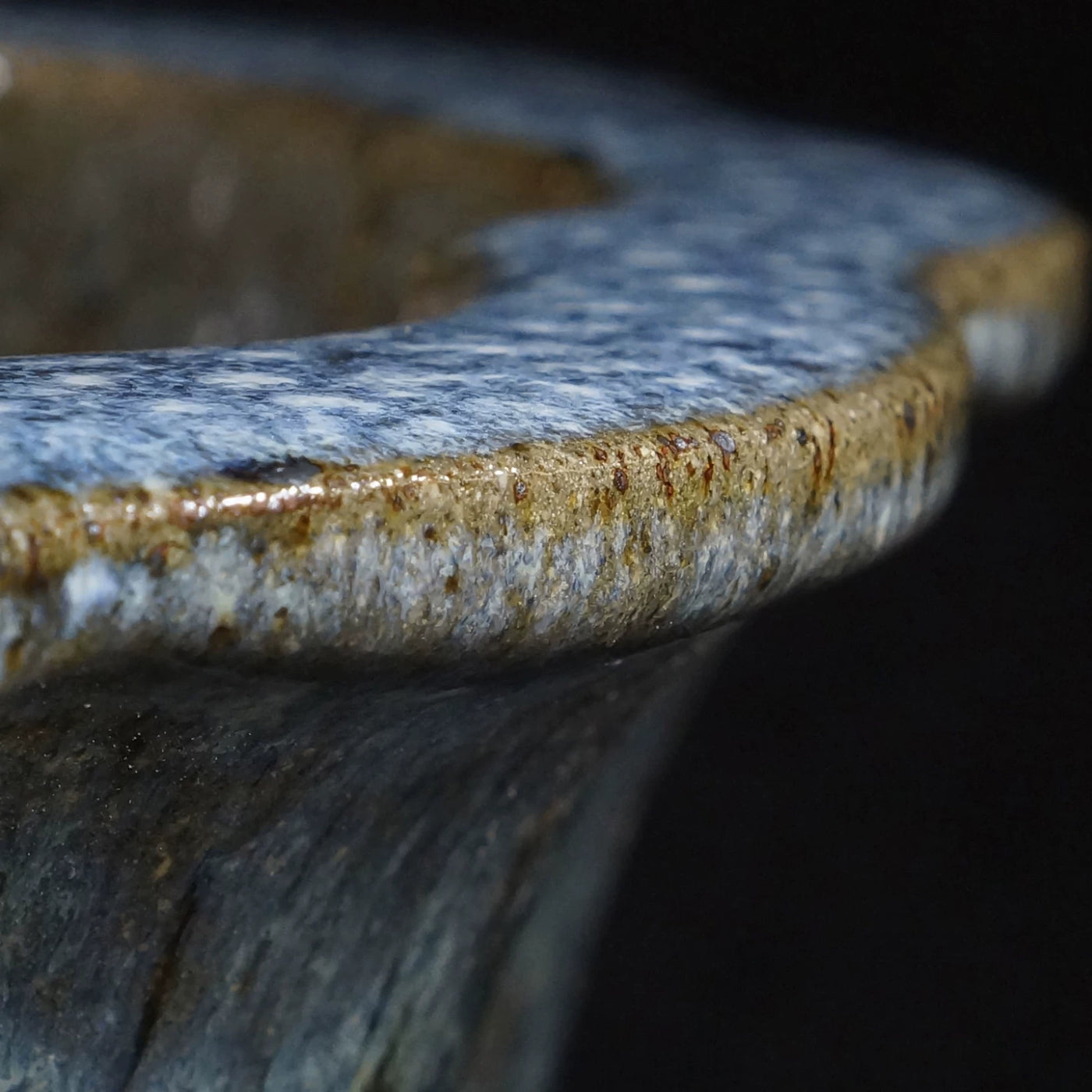 8.3" (21.2cm) Deep Round Yixing Jun Glaze Cascade/Semi Cascade Bonsai Pot