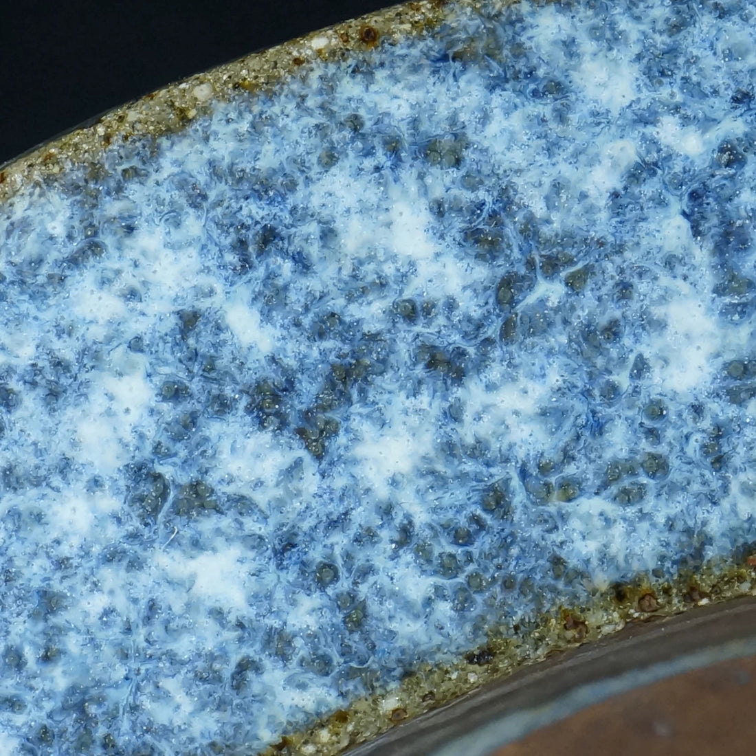 8.3" (21.2cm) Deep Round Yixing Jun Glaze Cascade/Semi Cascade Bonsai Pot