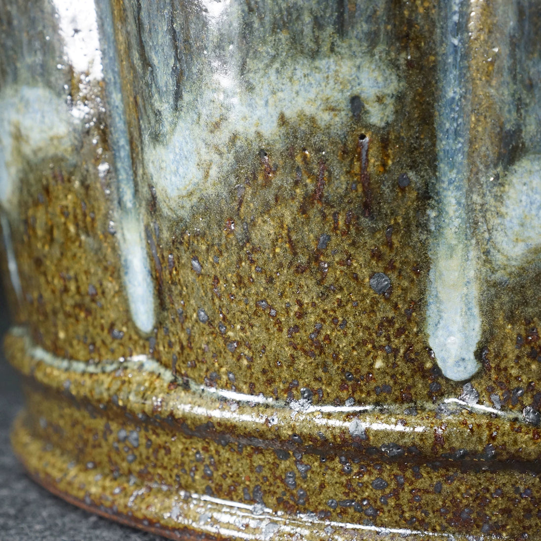 8.3" (21.2cm) Deep Round Yixing Jun Glaze Cascade/Semi Cascade Bonsai Pot