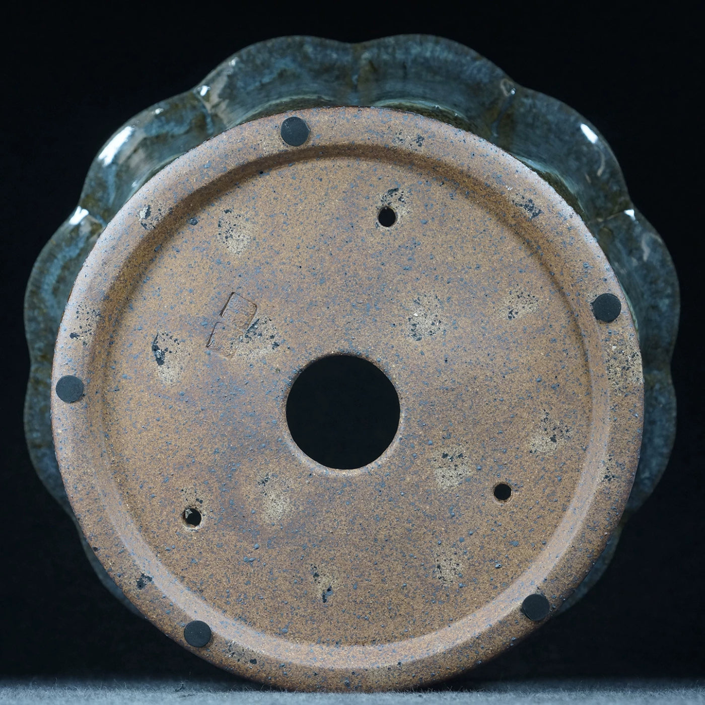 8.3" (21.2cm) Deep Round Yixing Jun Glaze Cascade/Semi Cascade Bonsai Pot