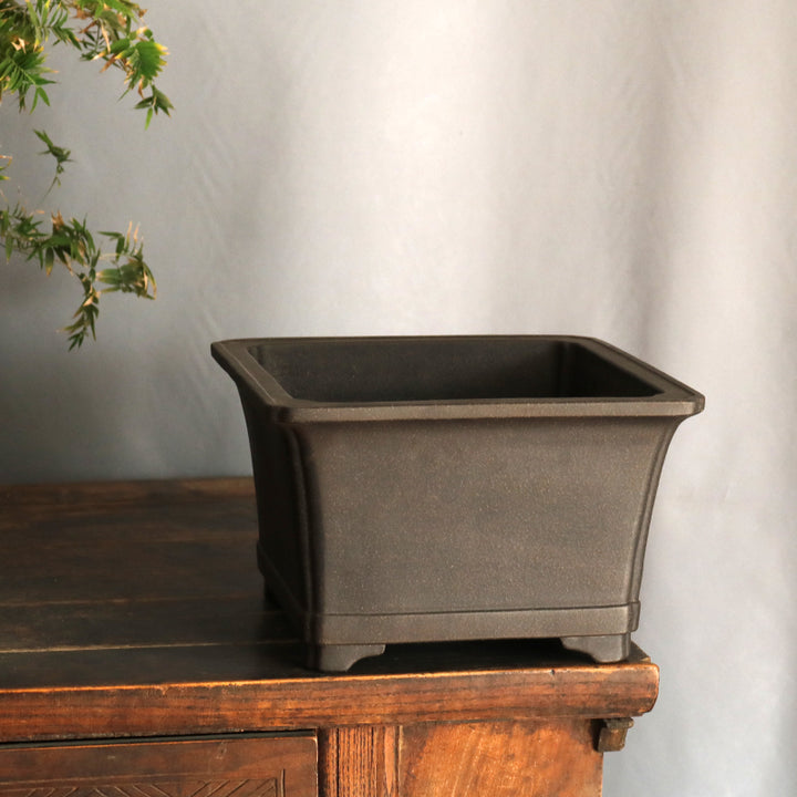 10.2 inch (26cm) Large 6.3 inch (16cm) Deep Square Premium Semi Cascade Bonsai Pot