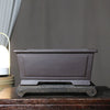 10.2 inch (26cm) Large Rectangular Bonsai Pots w Framed Panel Design Dark Chocolate Brown Color