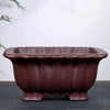 10.2 inch (26cm) Large Square Deep Bonsai Pots w Fluted Walls Brown Color