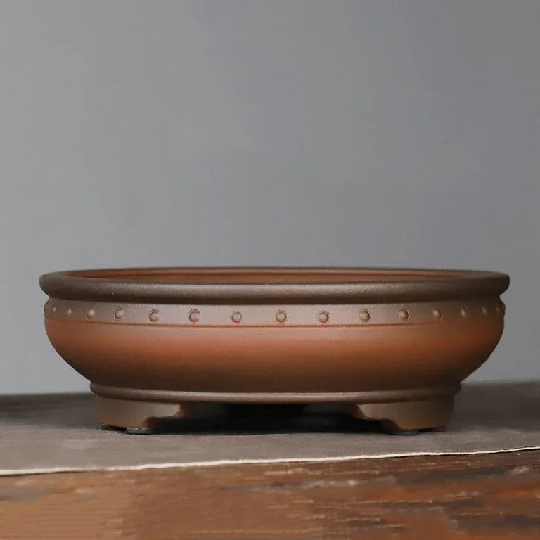 10.3" (26.2cm) Large Round Traditional Drum Bonsai Pot