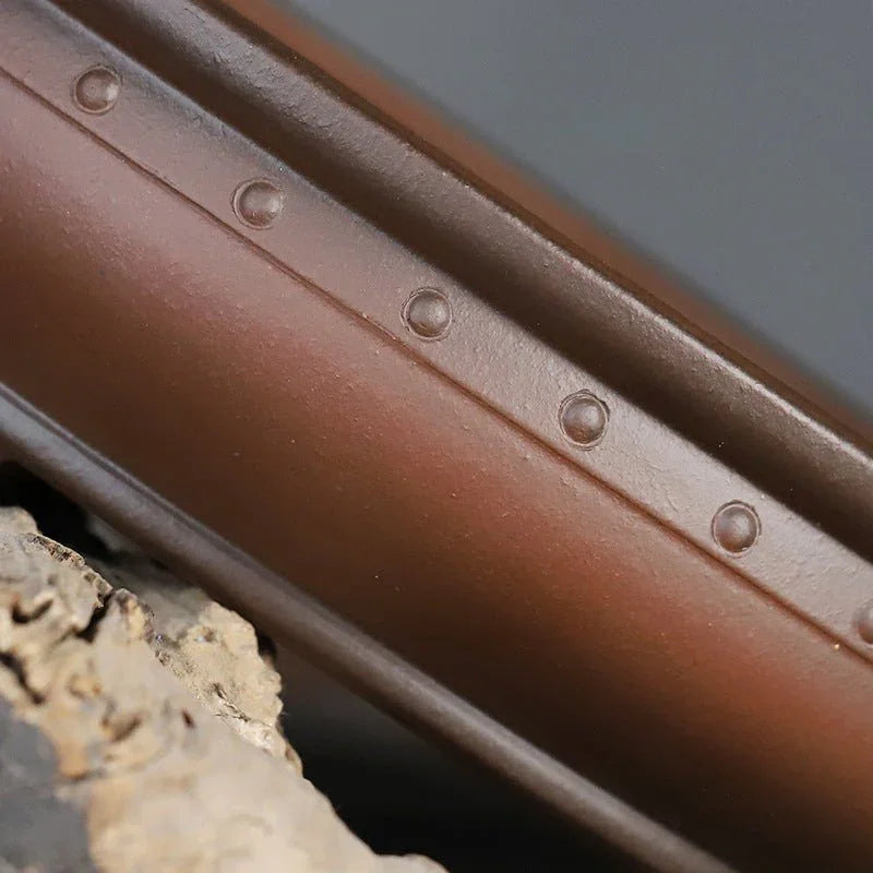 10.3" (26.2cm) Large Round Traditional Drum Bonsai Pot Close Shot