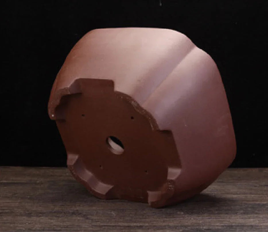 10.3" (26.2cm) Large Square Smooth-Cornered Bonsai Pot Bottom View