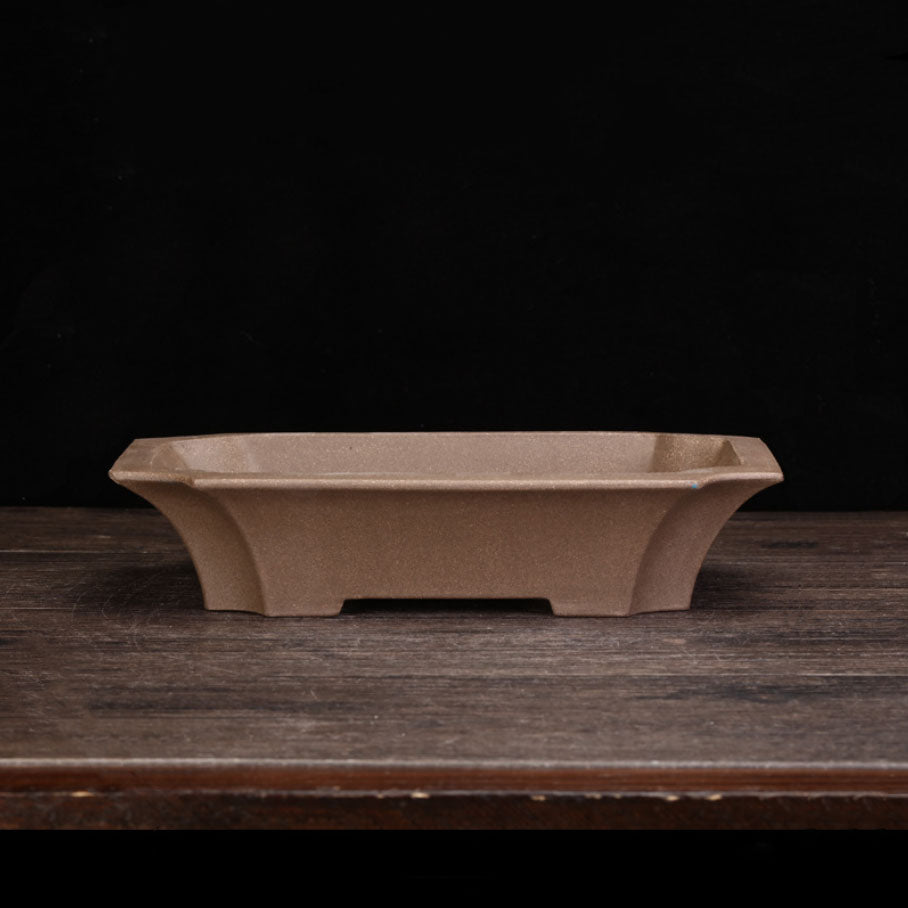 10.4" (26.5cm) Large Handmade Rectangular Flared Shallow Bonsai Pot