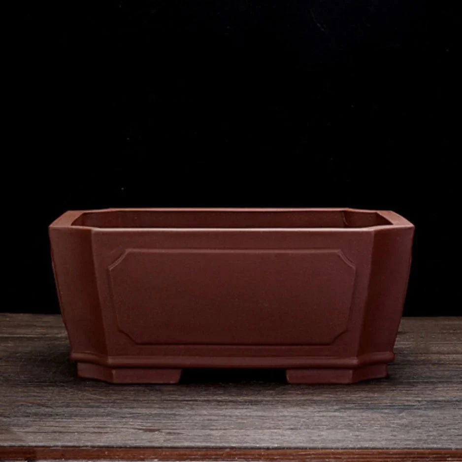 10.4" (26.6cm) Large Rectangular Bold Corner-Cut Bonsai Pot