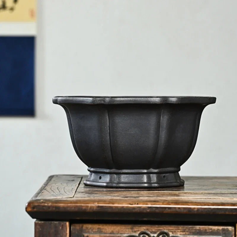 10.4 inch (26.5cm) Large 6.5 inch (16.5cm) Deep Premium Fluted Hexagonal Semi-Cascade Pot