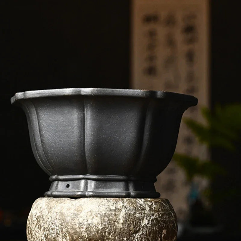 10.4 inch (26.5cm) Large 6.5 inch (16.5cm) Deep Premium Fluted Hexagonal Semi-Cascade Pot