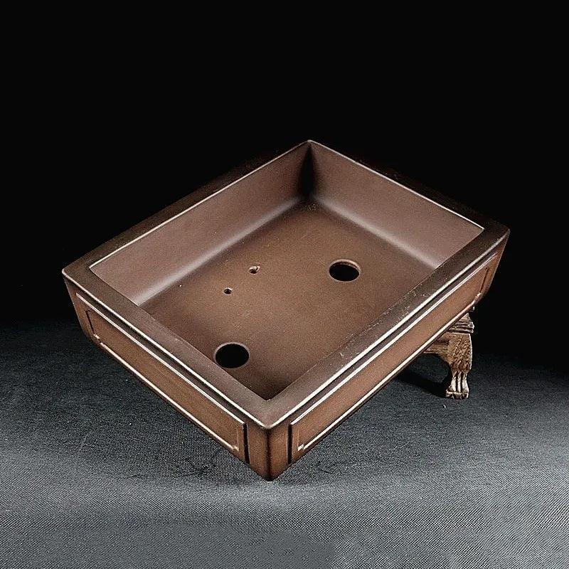 10.4 inch (26.5cm) Large Rectangular Premium Bonsai Pot w Framed Side Panels Inner View