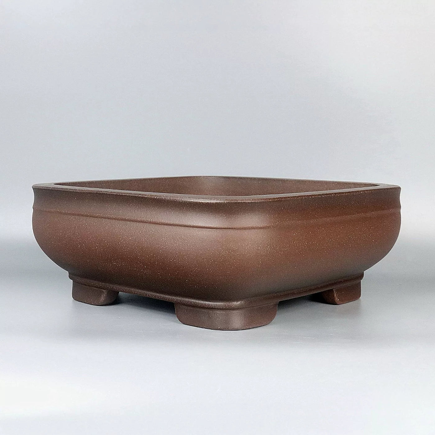 10.4 inch (26.5cm) Large Square Smooth Corner Unglazed Premium Bonsai Pot Corner View