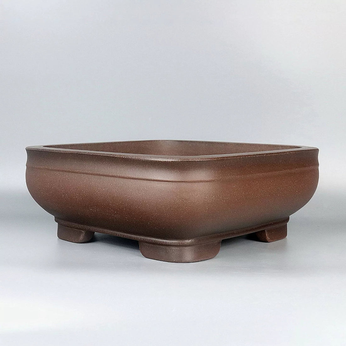 10.4 inch (26.5cm) Large Square Smooth Corner Unglazed Premium Bonsai Pot Corner View