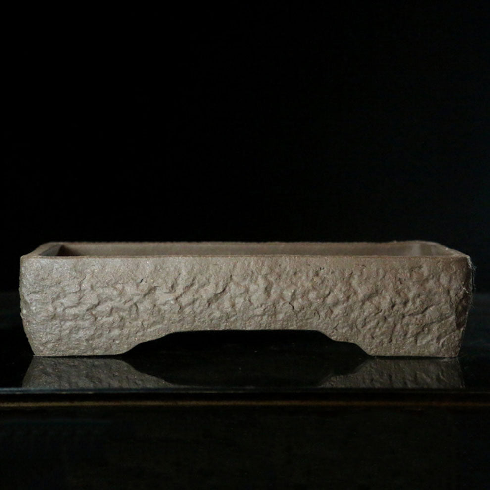10.6" (27cm) Rustic Handmade Shallow Rectangular Bonsai Pot