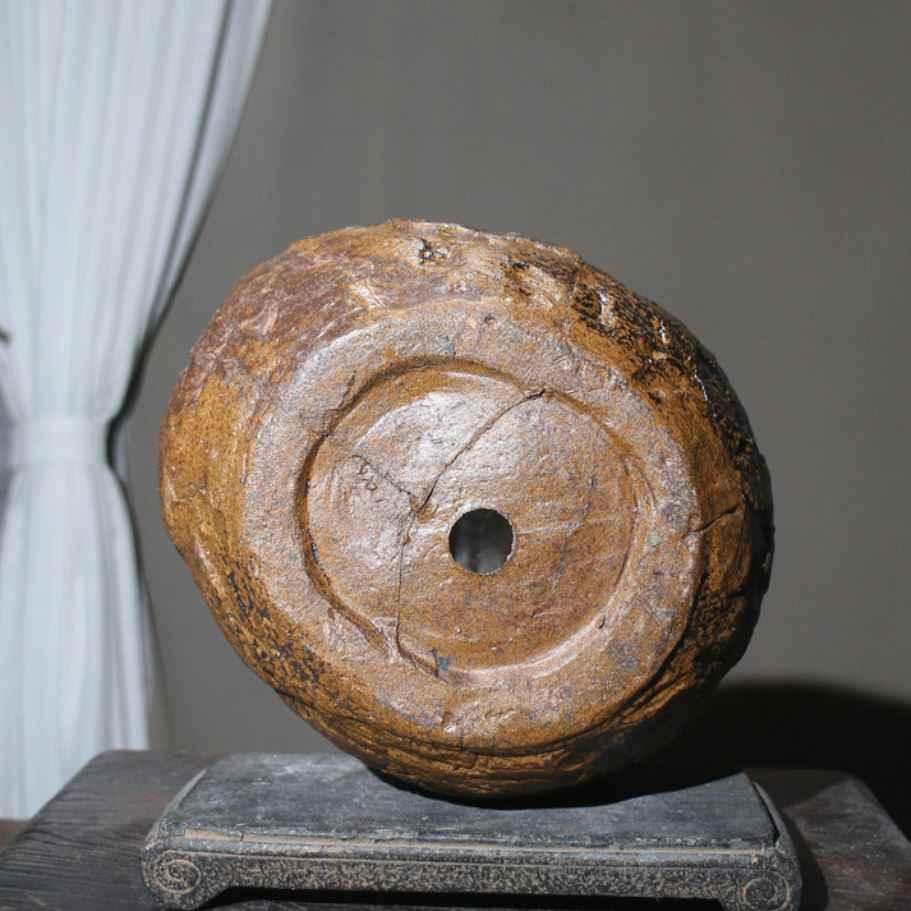 10.6" (27cm) Large Handcrafted Rustic Abstract Crescent Bonsai Pot