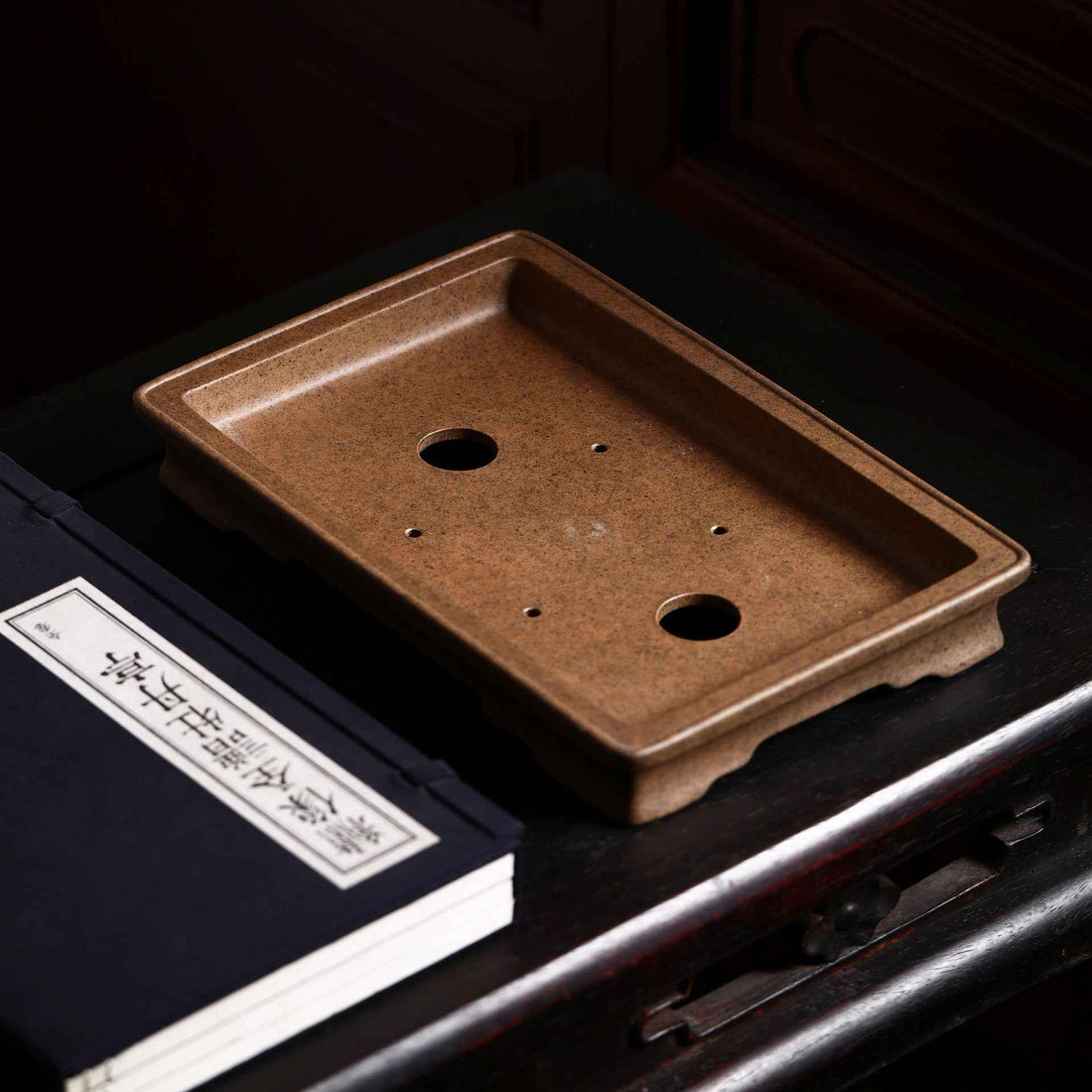 10.8" (26.8cm) Large Rectangle Shallow Classic Yixing Clay Bonsai Pot