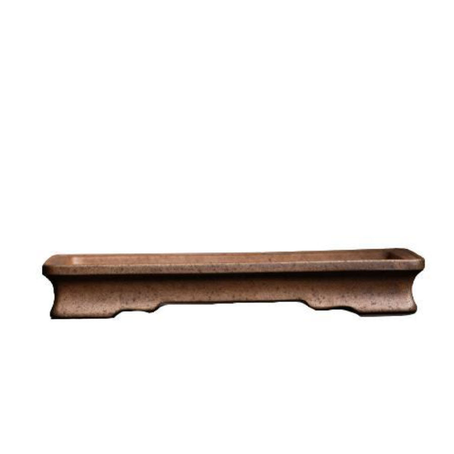 10.8" (26.8cm) Large Rectangular Shallow Classic Yixing Clay Bonsai Pot Side View