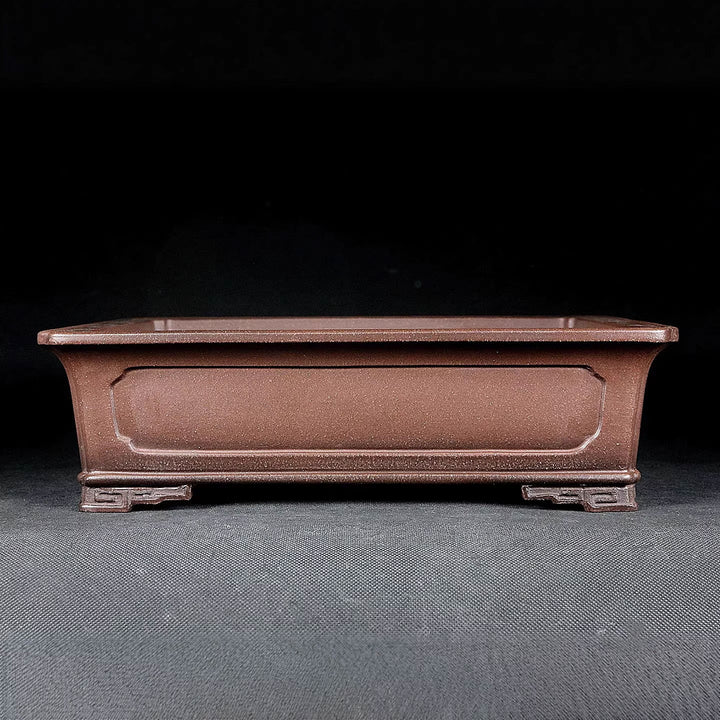 10.8 inch (27.5cm) Large Premium Rectangle Bonsai Pot w Elegant Panels Design