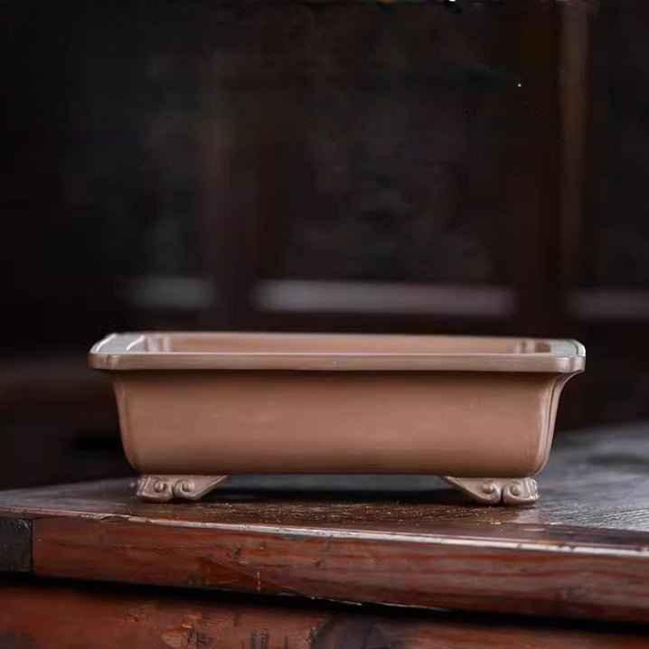 10" (25.5cm) Large Traditional Rectangular Raised Feet Bonsai Pot