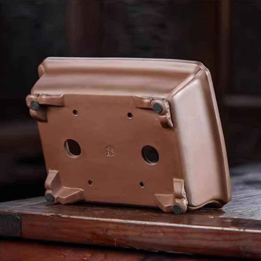 10" (25.5cm) Large Traditional Rectangular Raised Feet Bonsai Pot