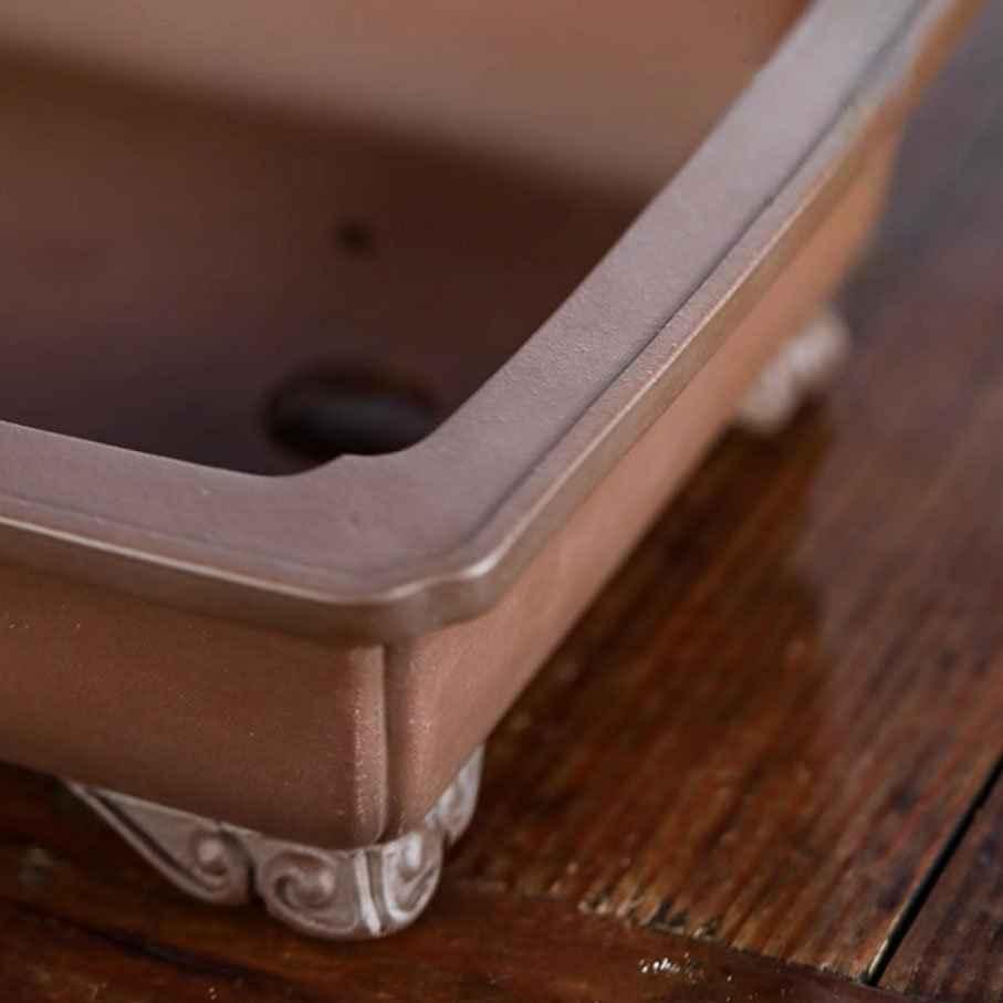 10" (25.5cm) Large Traditional Rectangular Raised Feet Bonsai Pot