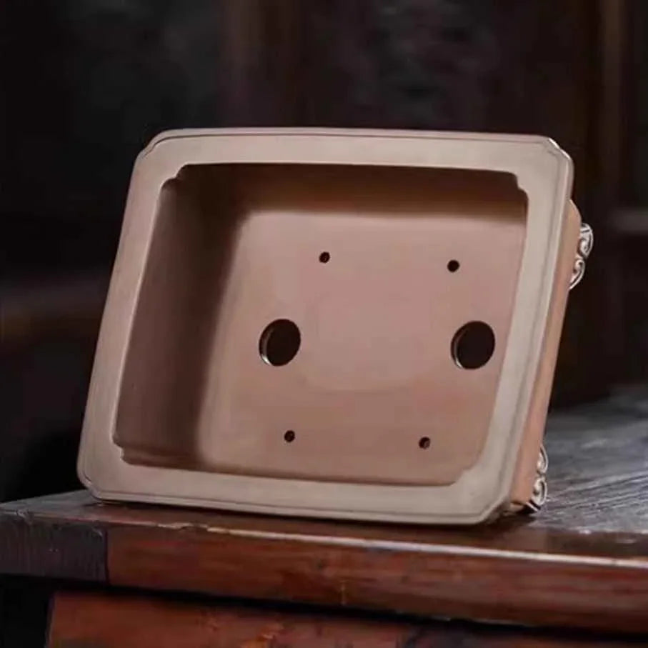 10" (25.5cm) Large Traditional Rectangular Raised Feet Bonsai Pot