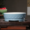 10 Inch (25.5cm) Large Round Studded Glazed Drum Bonsai Pots