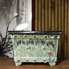 10 inch (25.5cm) Large 6.3 inch (16cm) Deep Square Glazed Semi Cascade Bonsai Pots Green Color