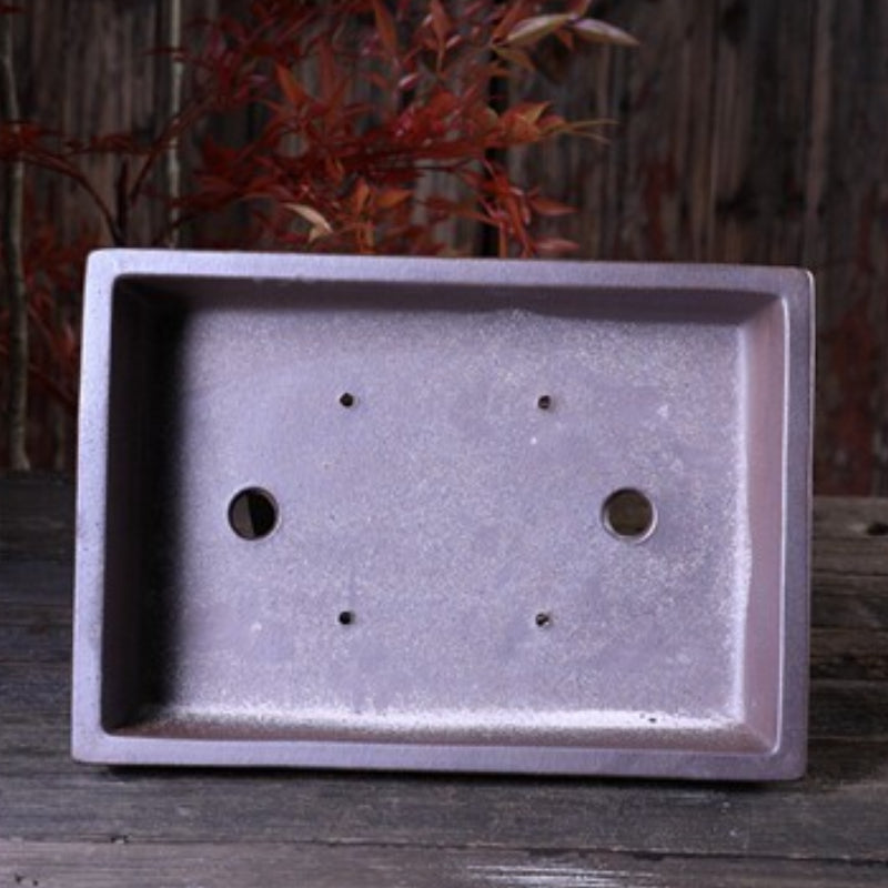 11.2 Inch (28.5cm) Large-Sized Rectangular Premium Unglazed Wood-Fired Bonsai Pot Inner View