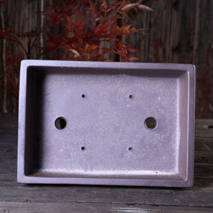 11.2 Inch (28.5cm) Large-Sized Rectangular Premium Unglazed Wood-Fired Bonsai Pot Inner View