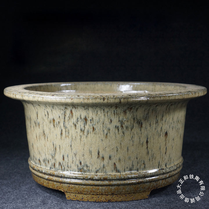 11.2 inch (28.5cm) Large 6 inch (15.3cm) Deep Round Glazed Multi-Tone Semi Cascade Bonsai Pot