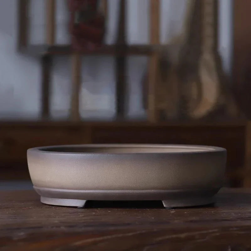 11.6" (29.5cm) Large Oval Handmade Premium Unglazed Bonsai Pot