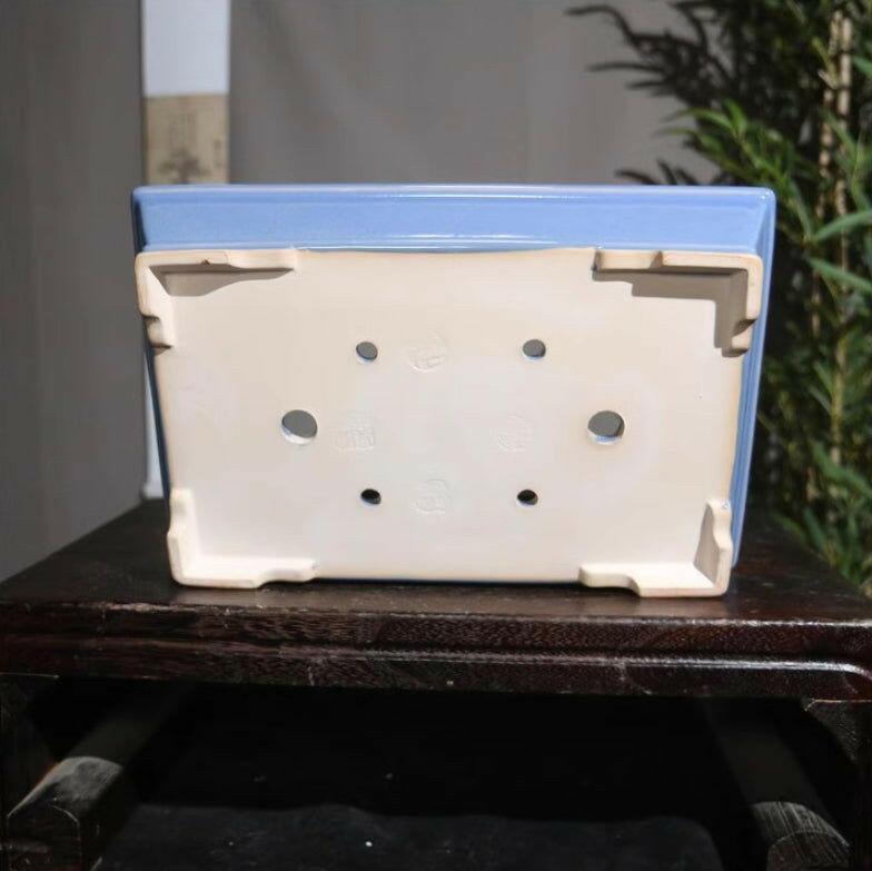 11.6" Glazed Shallow Raised Feet Bonsai Pots - Potscape