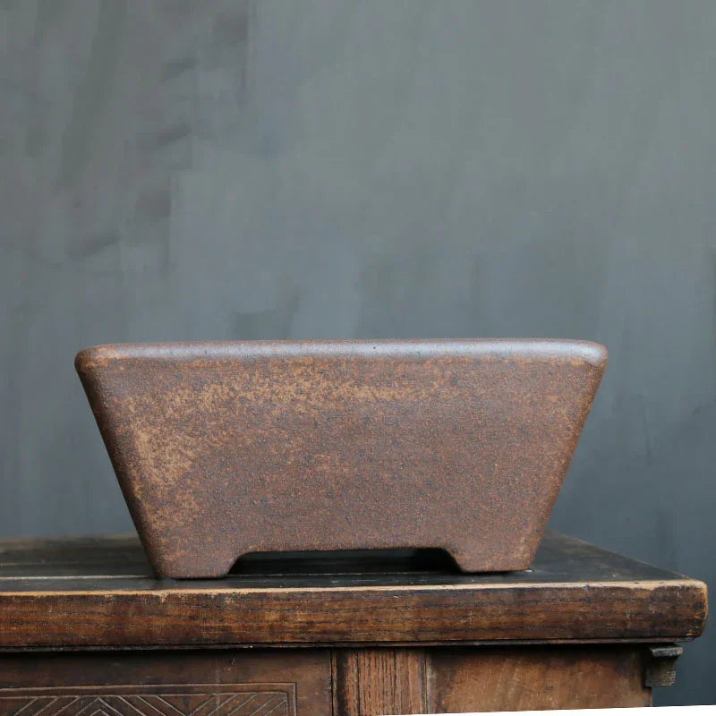 11.6 inch (29.5 cm) Flared Square Bonsai Pot High-Temperature Firewood Fired