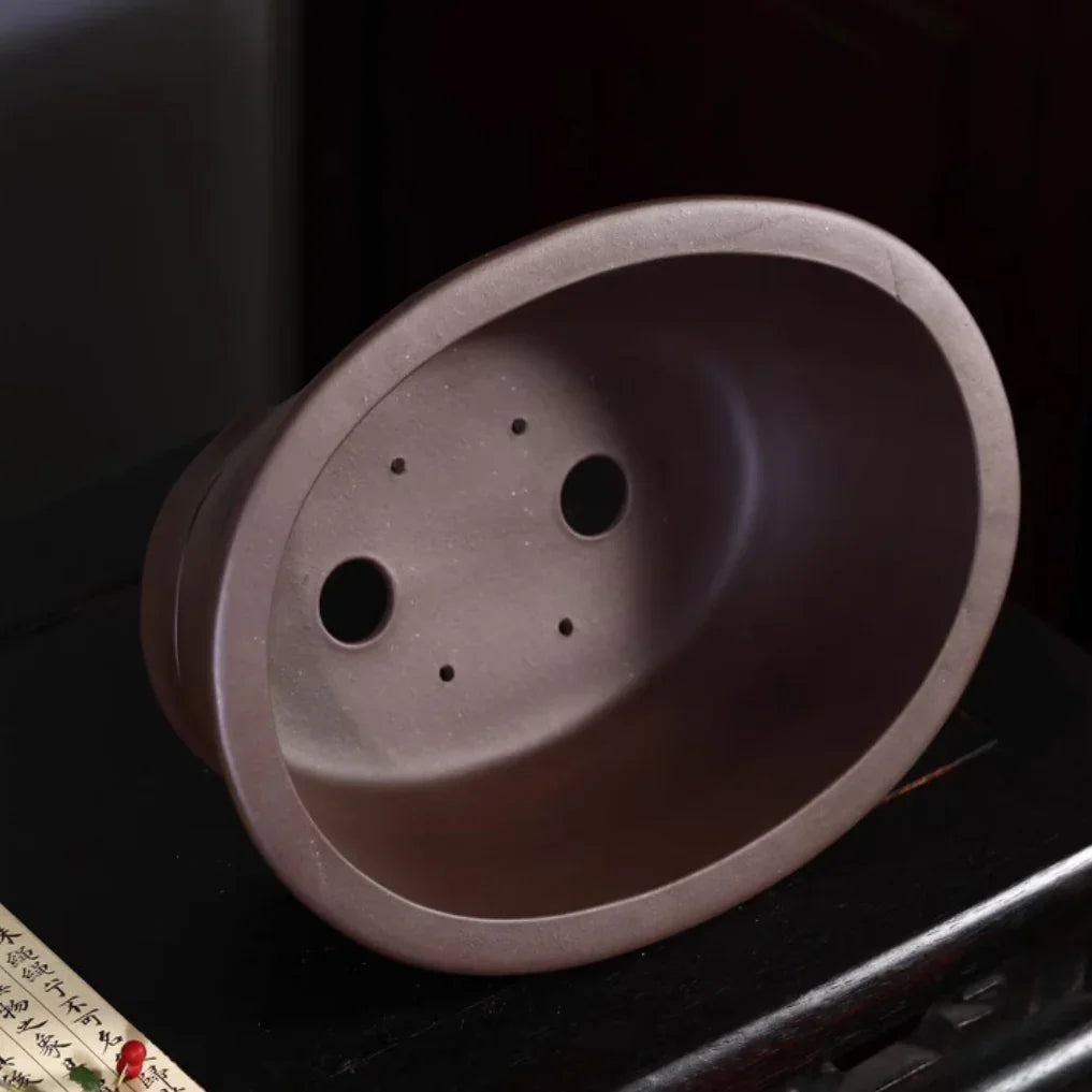 11.6 inch (29.5cm) Large Oval Premium Traditional Bonsai Pot Inner View