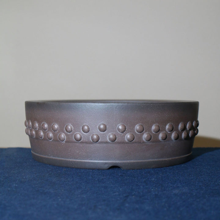 11.6 inch (29.5cm) Large Round Studded Premium Unglazed Drum Bonsai Pot