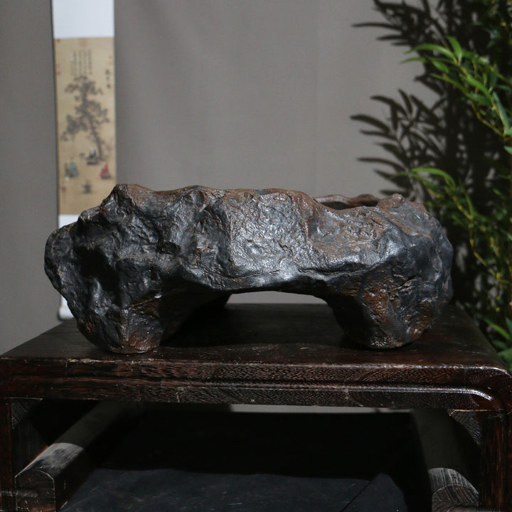 11.8" (30cm) Large Handcrafted Unique Abstract Rock-Shape Bonsai Pot