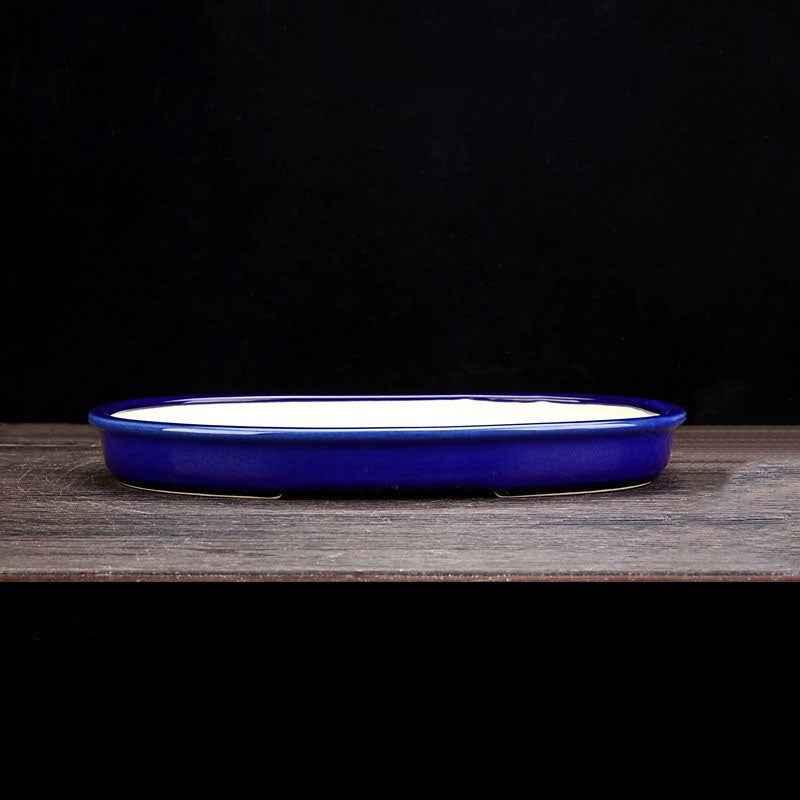 11.8" (30cm) Large Oval Handmade Shallow Glazed Bonsai Pots