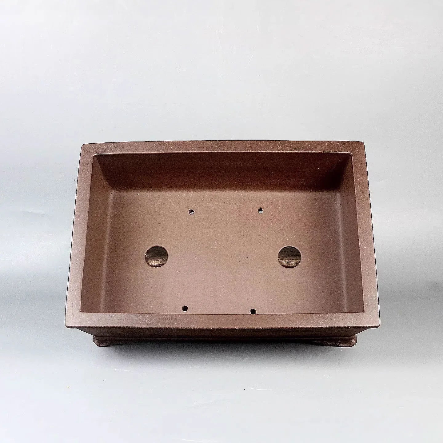 11.8 inch (30cm) Large Rectangular Bonsai Pot w Hand-Painted Landscape Design Inner View