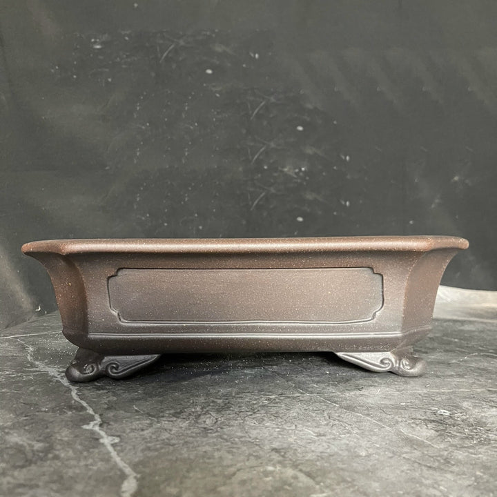 11.8 inch (30cm) Large Rectangular High-End Beveled-Edge Antique Style Bonsai Pot Unglazed