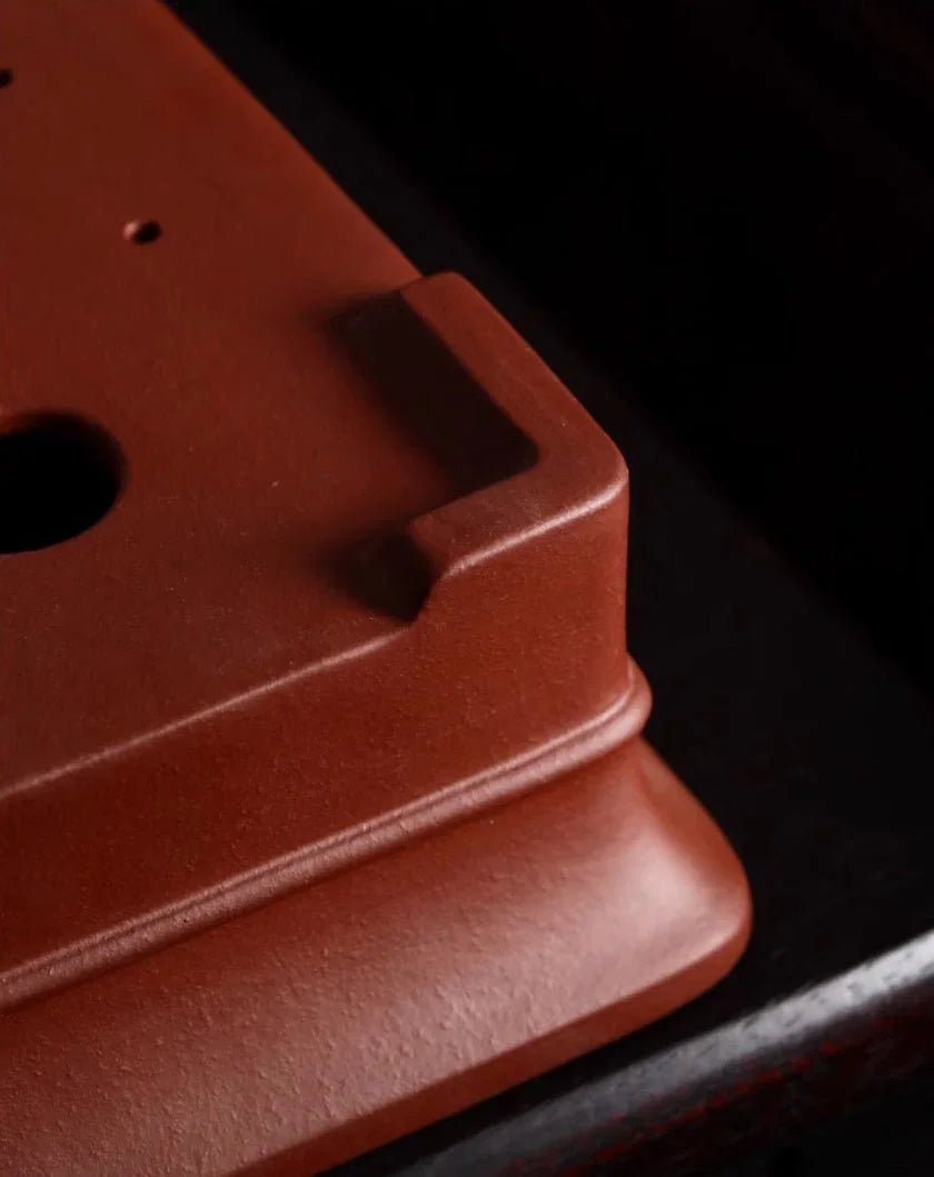 11" (28cm) Rectangular Minimalist Flared Rim Premium Bonsai Pots Bottom Corner View