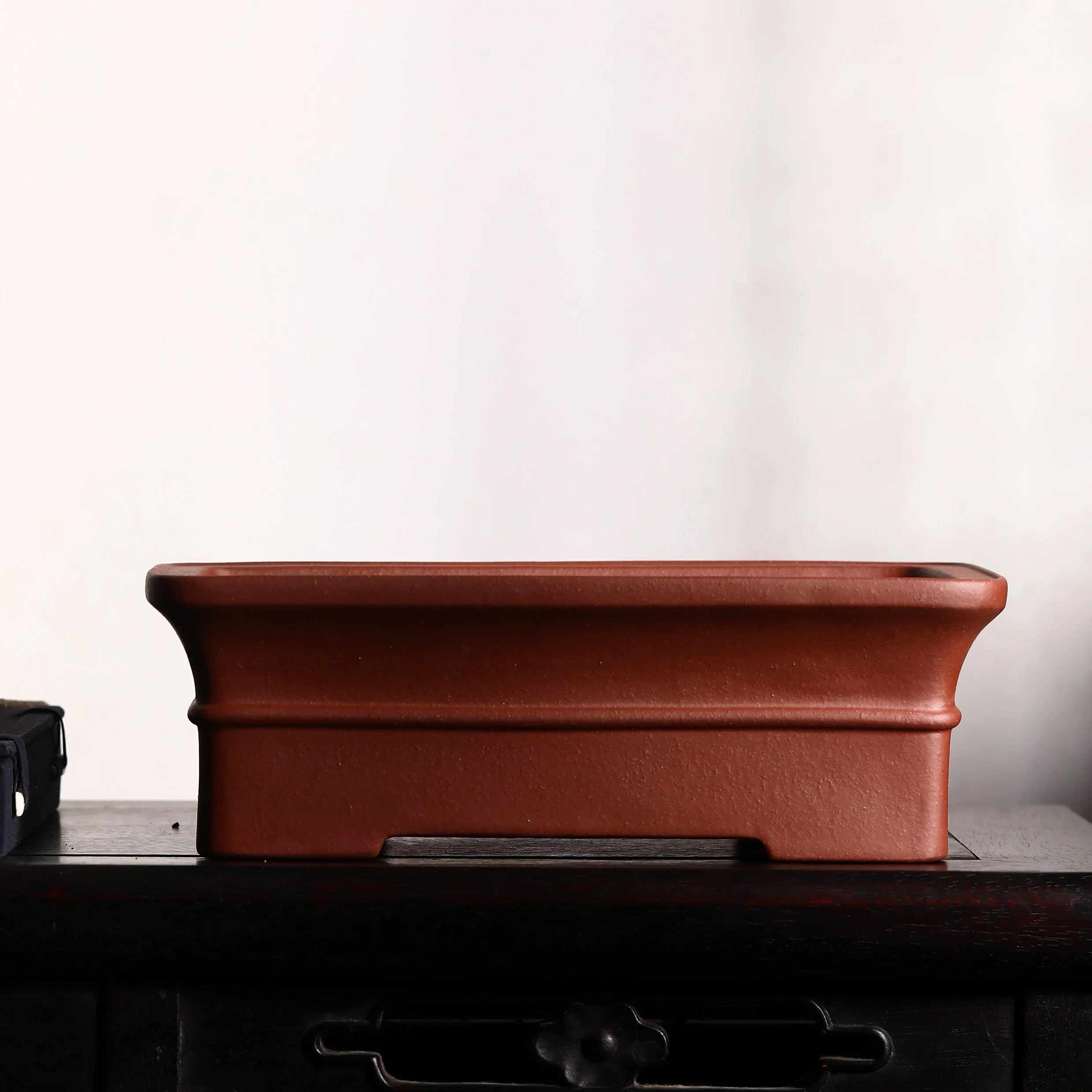 11" (28cm) Rectangular Minimalist Flared Rim Premium Bonsai Pots Orange Color