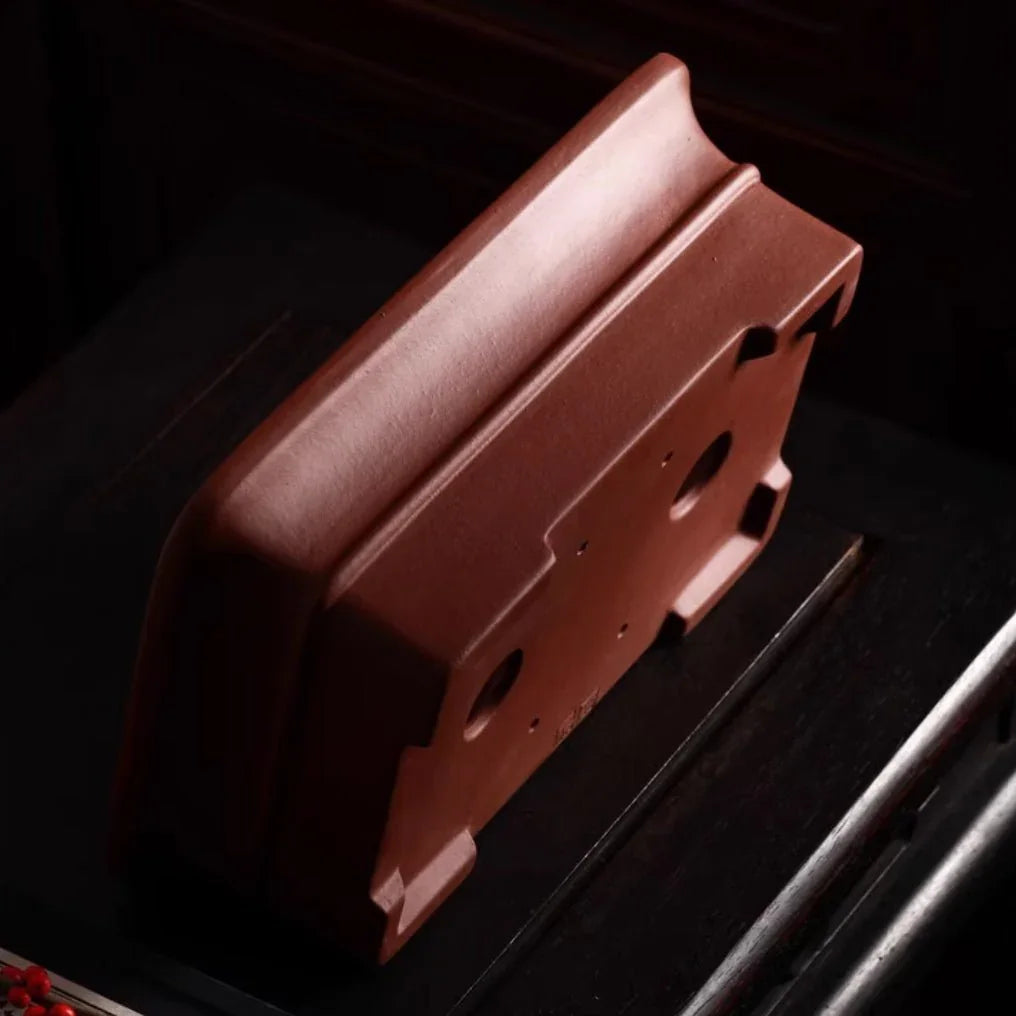 11" (28cm) Rectangular Minimalist Flared Rim Premium Bonsai Pots Side View 2