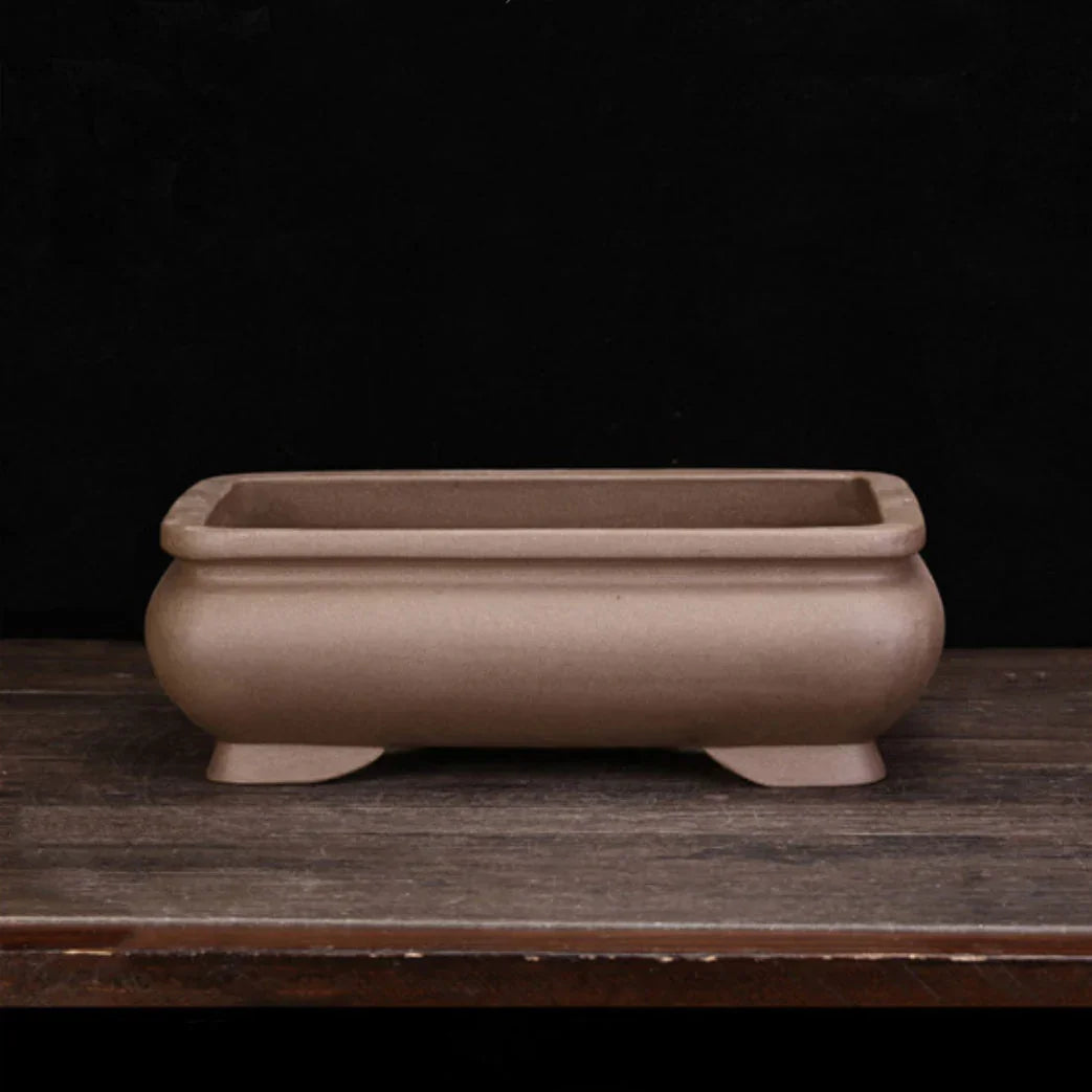 11" (28cm) Rectangular Traditional Smooth Corner Bonsai Pot