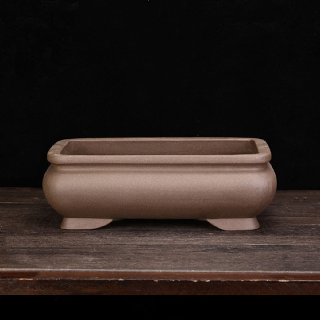 11" (28cm) Rectangular Traditional Smooth Corner Bonsai Pot