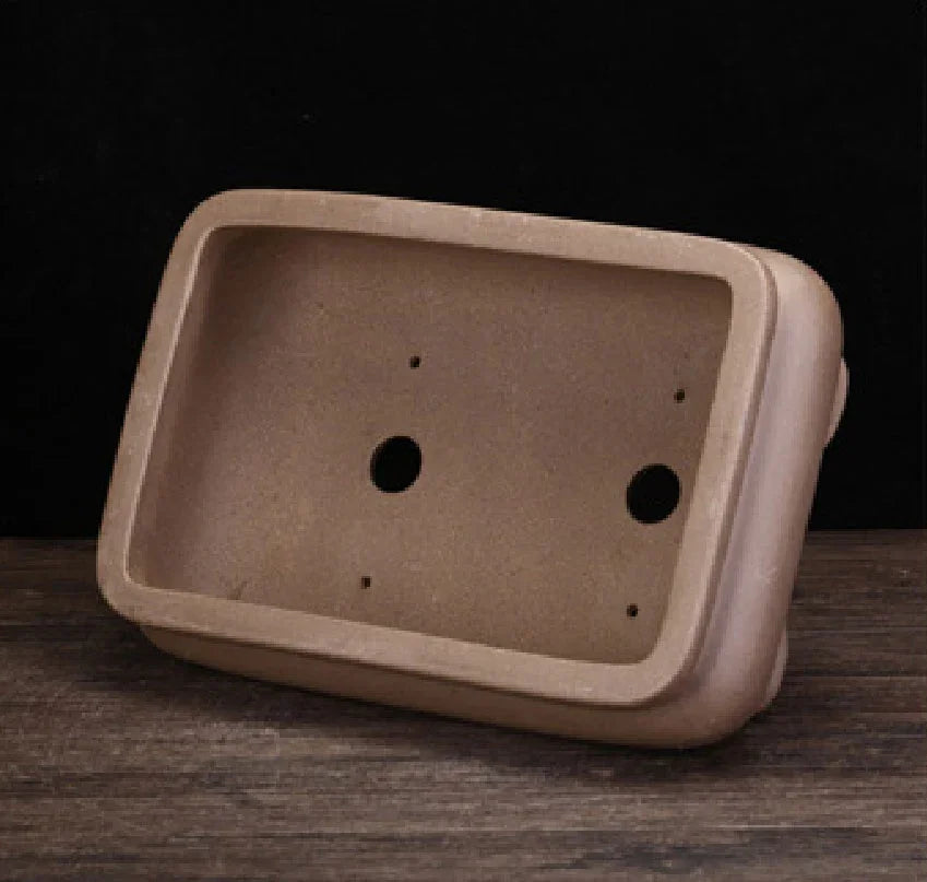 11" (28cm) Rectangular Traditional Smooth Corner Bonsai Pot Inner View