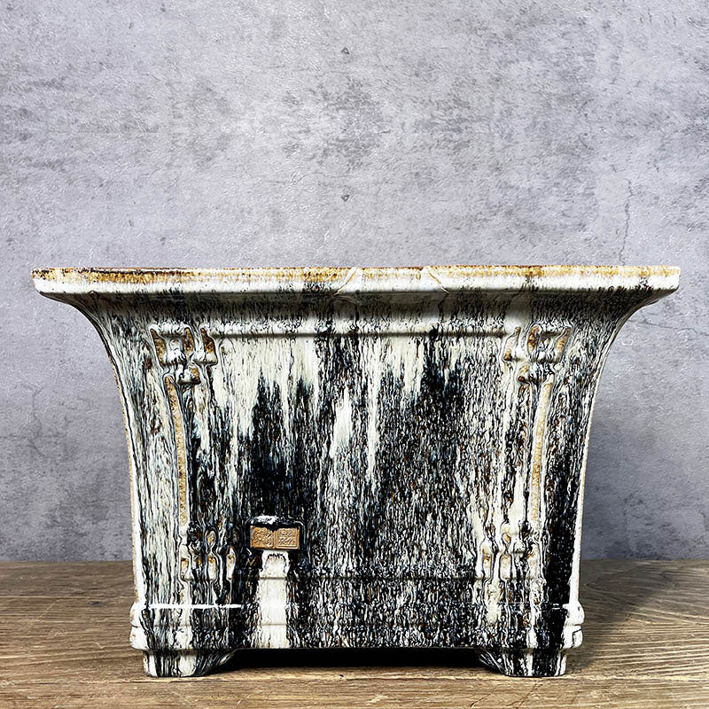 11 inch (28cm) Large 8.2 inch (21cm) Deep Drip Glaze Cascade/Semi Cascade Square Bonsai Pots