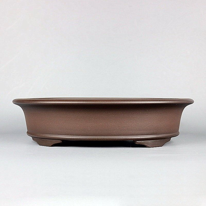 11 inch (28cm) Large Oval Traditional Unglazed Premium Bonsai Pot with Flared Rim