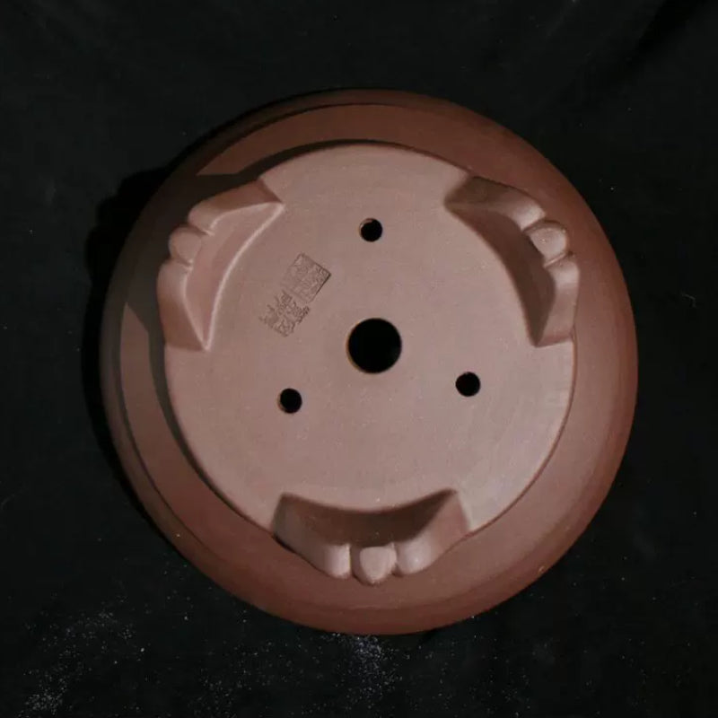 11 inch (28cm) Large Round Flared Traditional Unglazed Bonsai Pot Bottom View